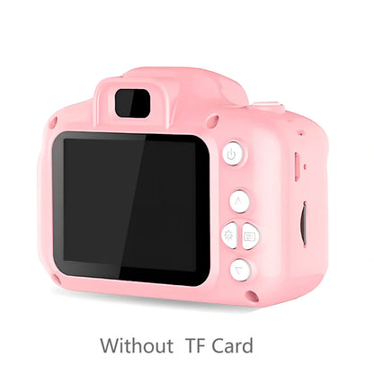 Blue children's HD digital waterproof camera, 80x60mm size, 2.3-inch screen, 65g weight for kids' outdoor photography