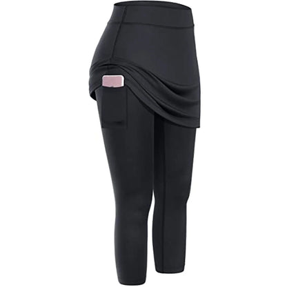 Women's tennis skirted leggings with side pocket in various colours