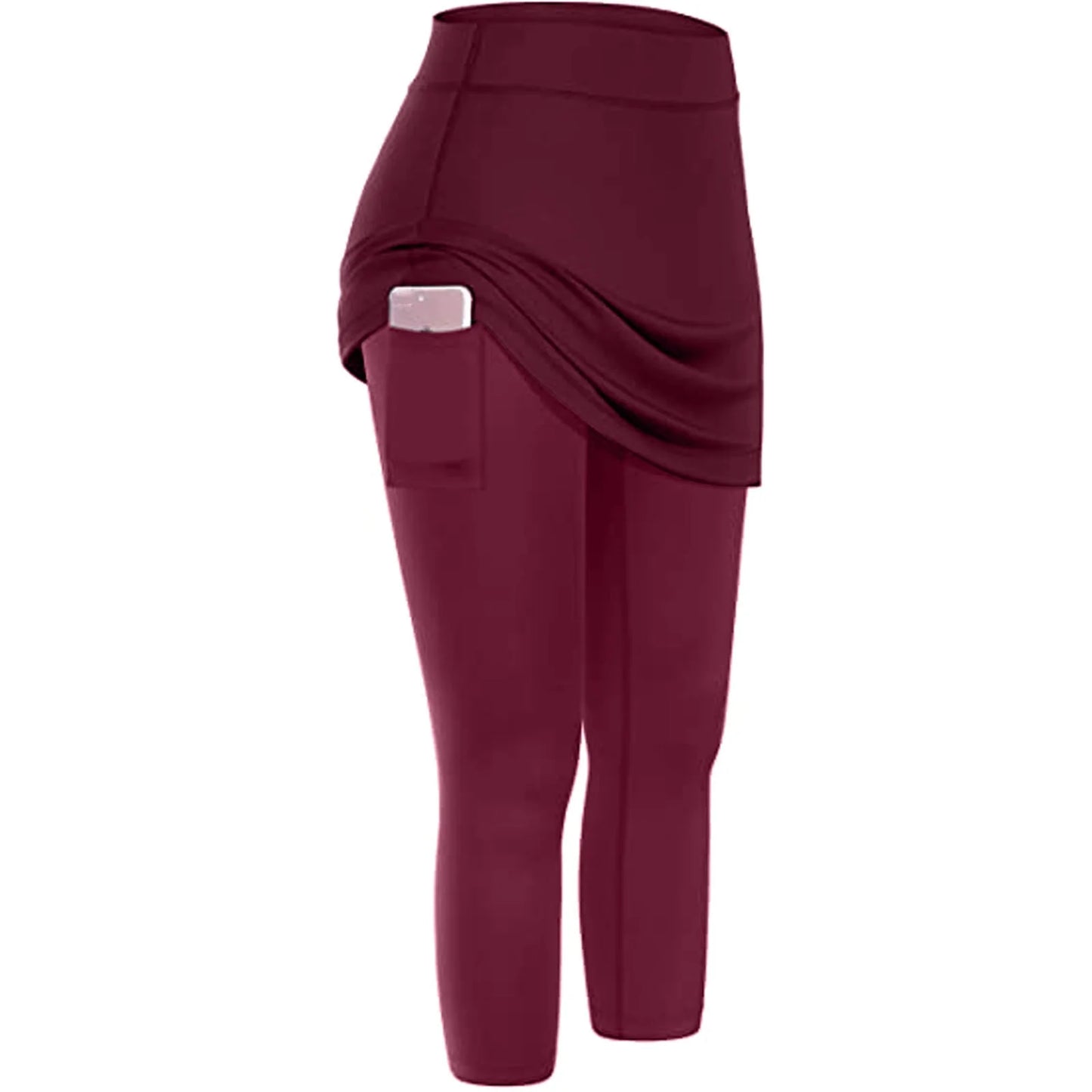 Women's tennis skirted leggings with side pocket in various colours