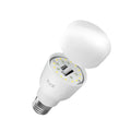 White intelligent voice control bulb with aluminium alloy body and PC shade, 60x60x124mm size
