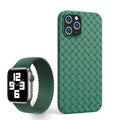 Soft woven TPU iPhone back cover case in solid colour options showing breathable texture