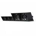Black PS4 host turbo fan with dual DC5V cooling fans and temperature control, includes AC adapter