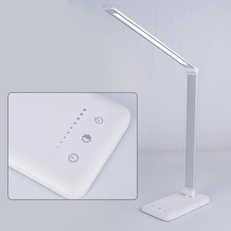 Wireless charging LED desk lamp with adjustable lighting and auto timer function