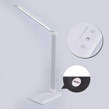 Wireless charging LED desk lamp with adjustable lighting and auto timer function