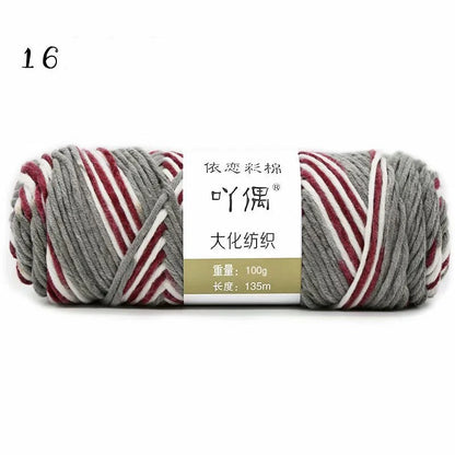 8 strands gradient milk cotton wool for hand knitting in various colours