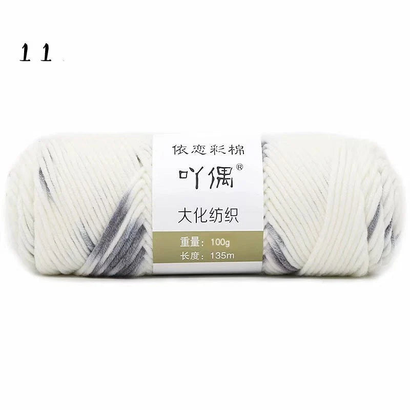 8 strands gradient milk cotton wool for hand knitting in various colours