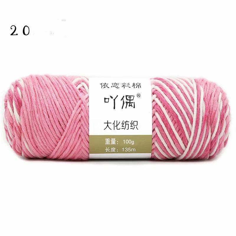 8 strands gradient milk cotton wool for hand knitting in various colours