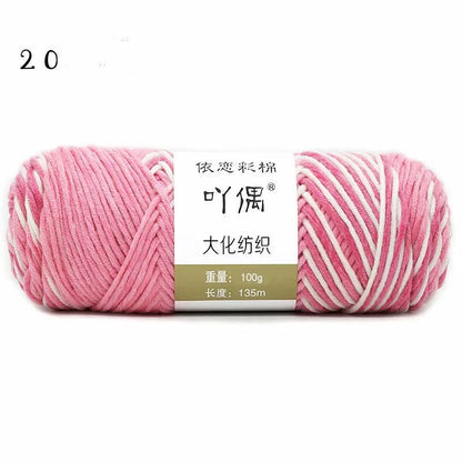 8 strands gradient milk cotton wool for hand knitting in various colours