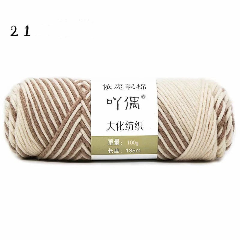 8 strands gradient milk cotton wool for hand knitting in various colours
