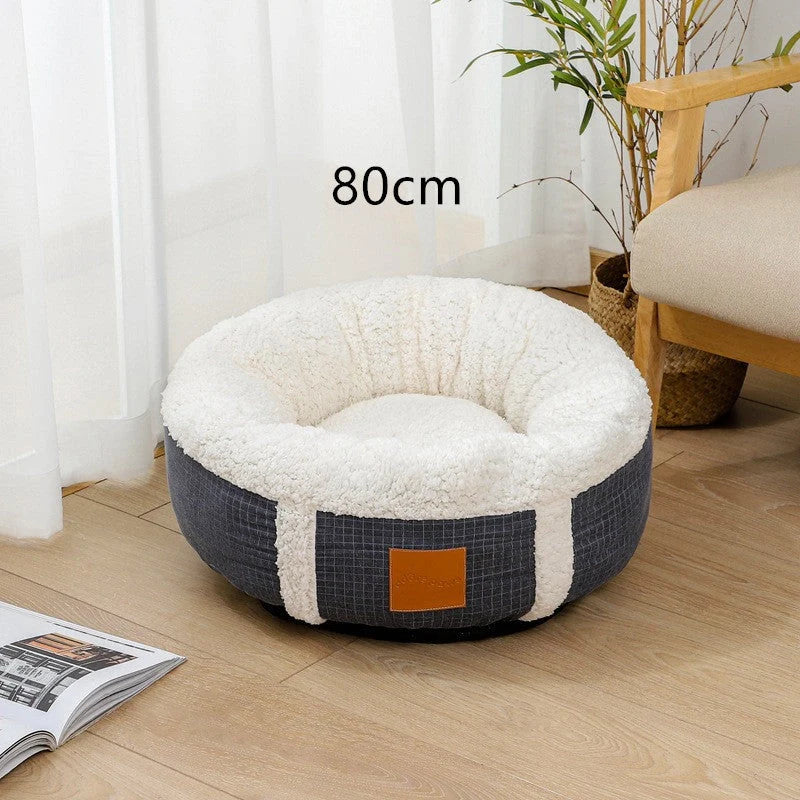 Winter lamb wool pet bed in various sizes and colors for pet warmth and comfort