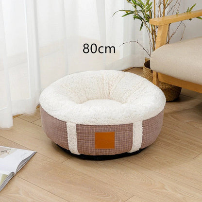 Winter lamb wool pet bed in various sizes and colors for pet warmth and comfort