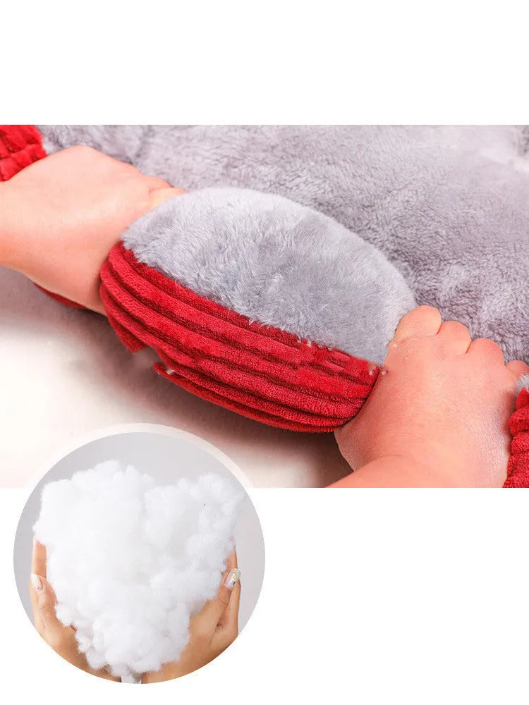 Plush cloth dog bed pet nest for small to large dogs, available in sizes 45cm to 90cm, grey colour