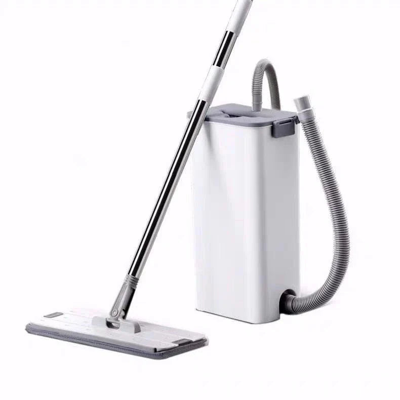 Aluminum alloy rod floor mop and bucket set with 360-degree rotation for effective cleaning