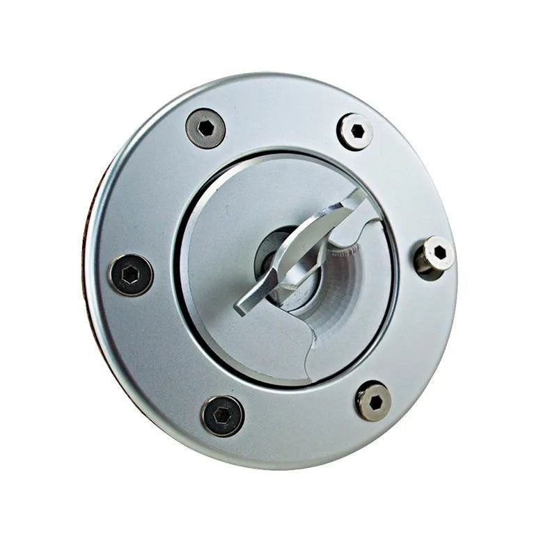 Silver aluminium alloy fuel tank cap universal fit for most cars item TU-SLYXG01