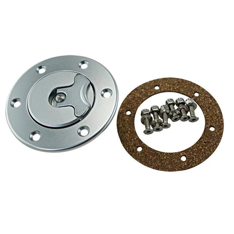 Silver aluminium alloy fuel tank cap universal fit for most cars item TU-SLYXG01