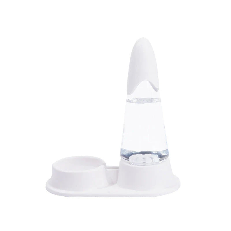 Automatic water dispenser for cats in white and sky blue, ensuring pet hydration