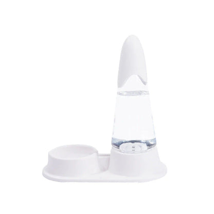 Automatic water dispenser for cats in white and sky blue, ensuring pet hydration