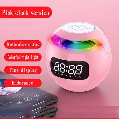Dazzle Colour Mini Ball Card Bluetooth Speakers in pink, black, and white with colourful lights