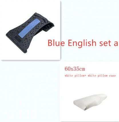 Arc-shaped acupuncture and magnetic therapy cervical spine stretcher for back and neck pain relief