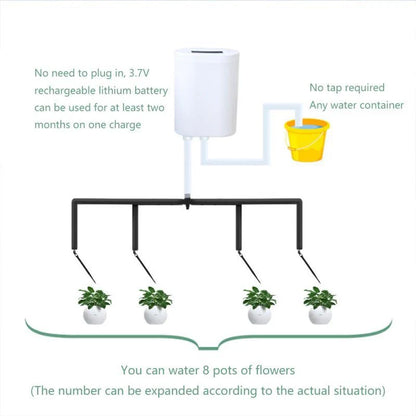 Intelligent automatic watering machine for indoor plants with rechargeable battery