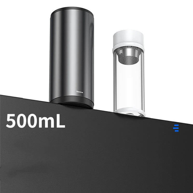 Alloy Car Trash Bin in black and dark grey with 500mL capacity and odor control