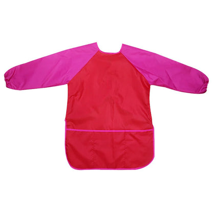 Waterproof children's painting apron with long sleeves in various colours