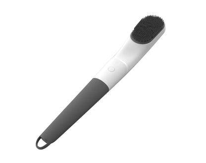 Ultrasonic beauty device for deep skin cleansing in pink and grey