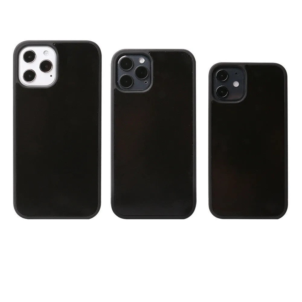 Black TPU anti-gravity phone case for iPhone 12 Pro Max with solid colour back cover