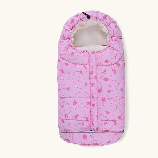 Winter windproof baby sleeping bag in velvet fabric, size 100x100cm
