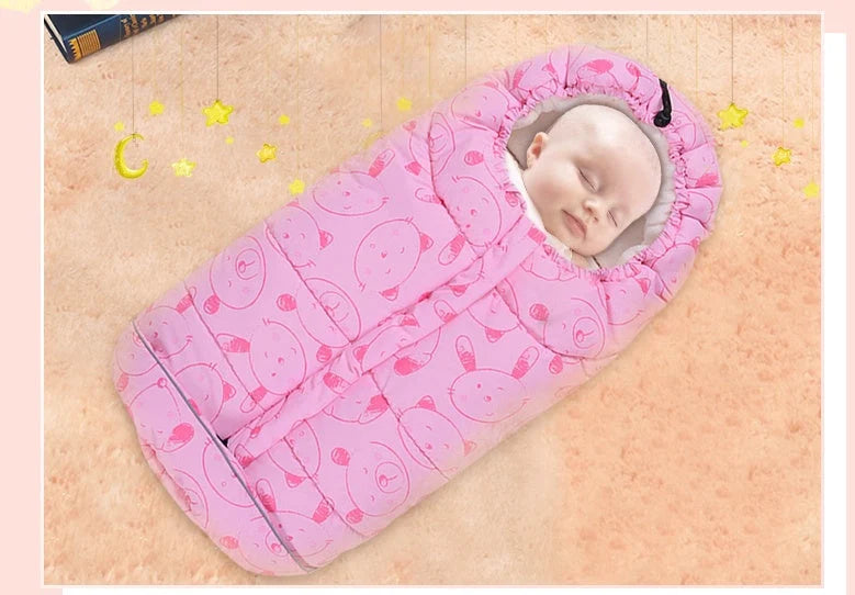 Winter windproof baby sleeping bag in velvet fabric, size 100x100cm