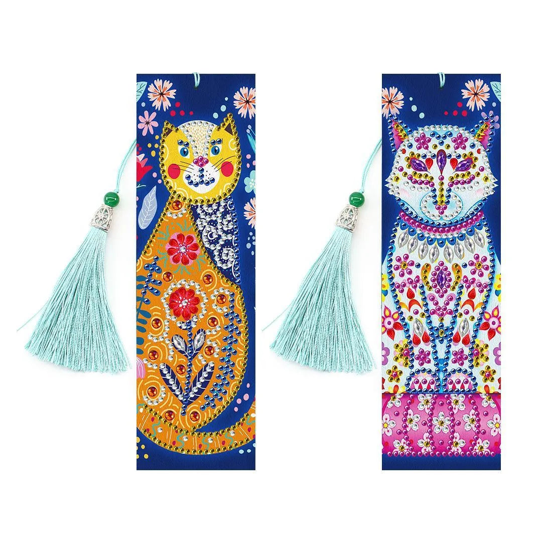 5D diamond painting DIY bookmark with pendant on 6x21cm PU leather with multiple colour options