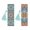 5D diamond painting DIY bookmark with pendant on 6x21cm PU leather with multiple colour options