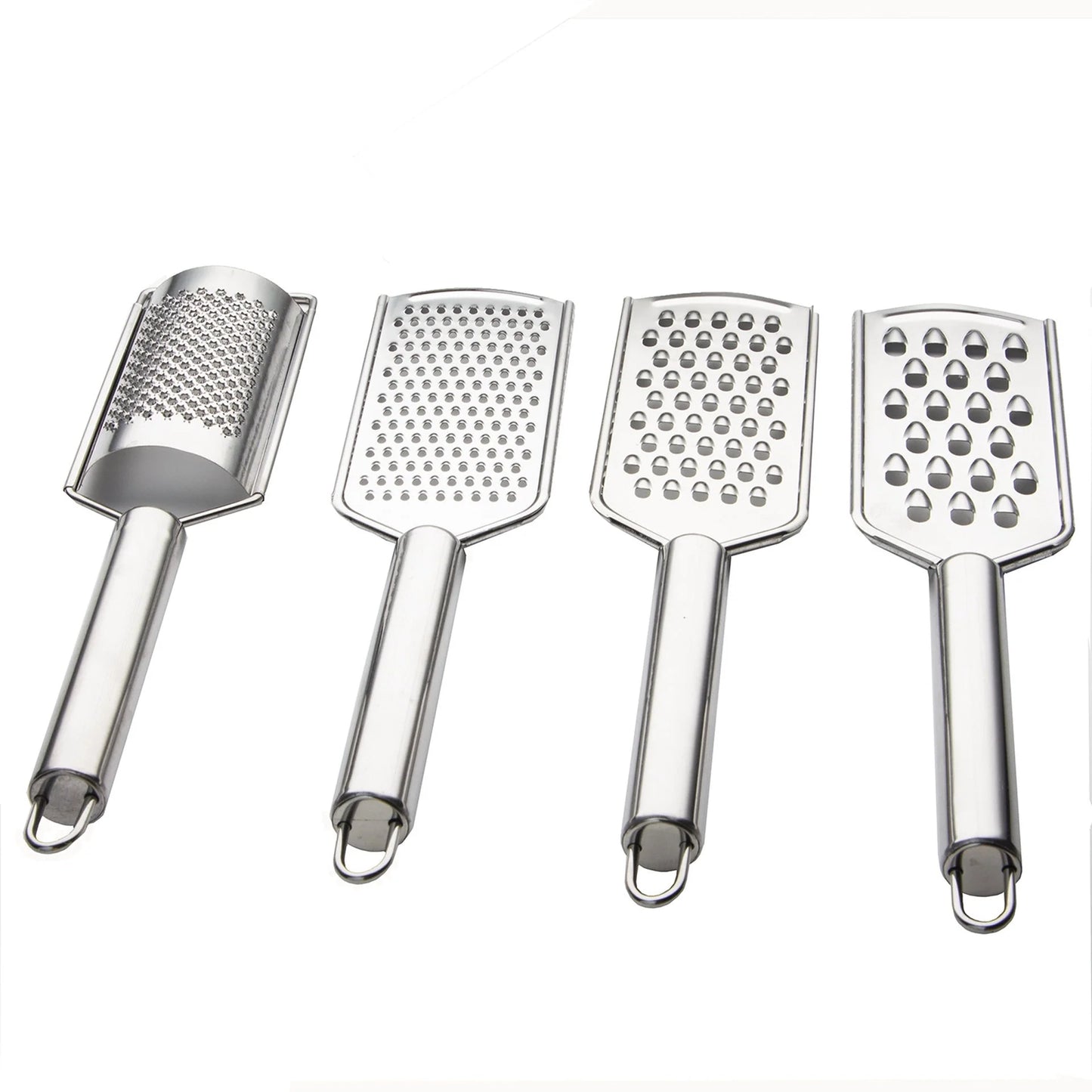 Stainless steel multi-functional kitchen grater set with four grating options