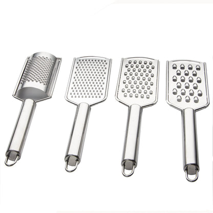 Stainless steel multi-functional kitchen grater set with four grating options