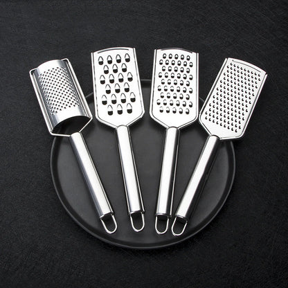 Stainless steel multi-functional kitchen grater set with four grating options