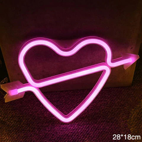 LED neon sign night light with USB and battery power options for home decoration