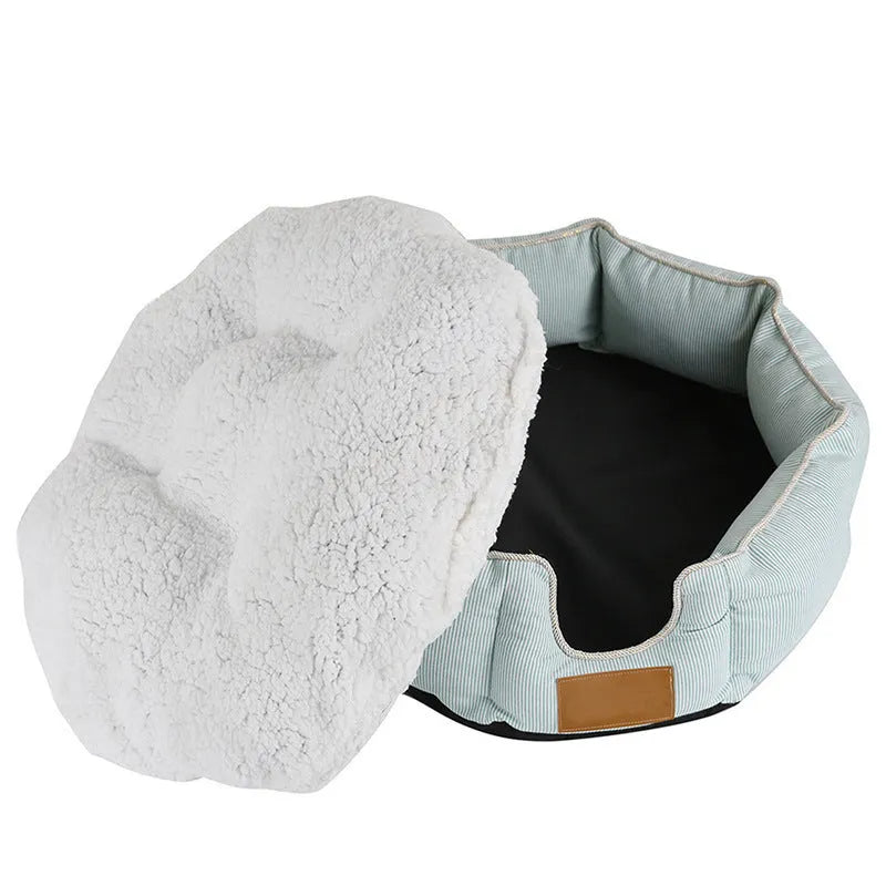 Blue warm winter pet cotton nest for cats and dogs in size S and M