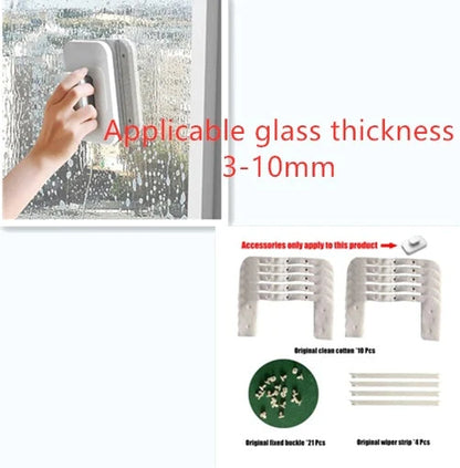 Magnetic Double-sided Wipe for cleaning high windows safely from inside