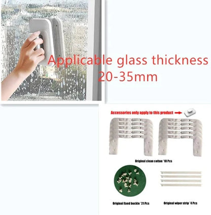 Magnetic Double-sided Wipe for cleaning high windows safely from inside