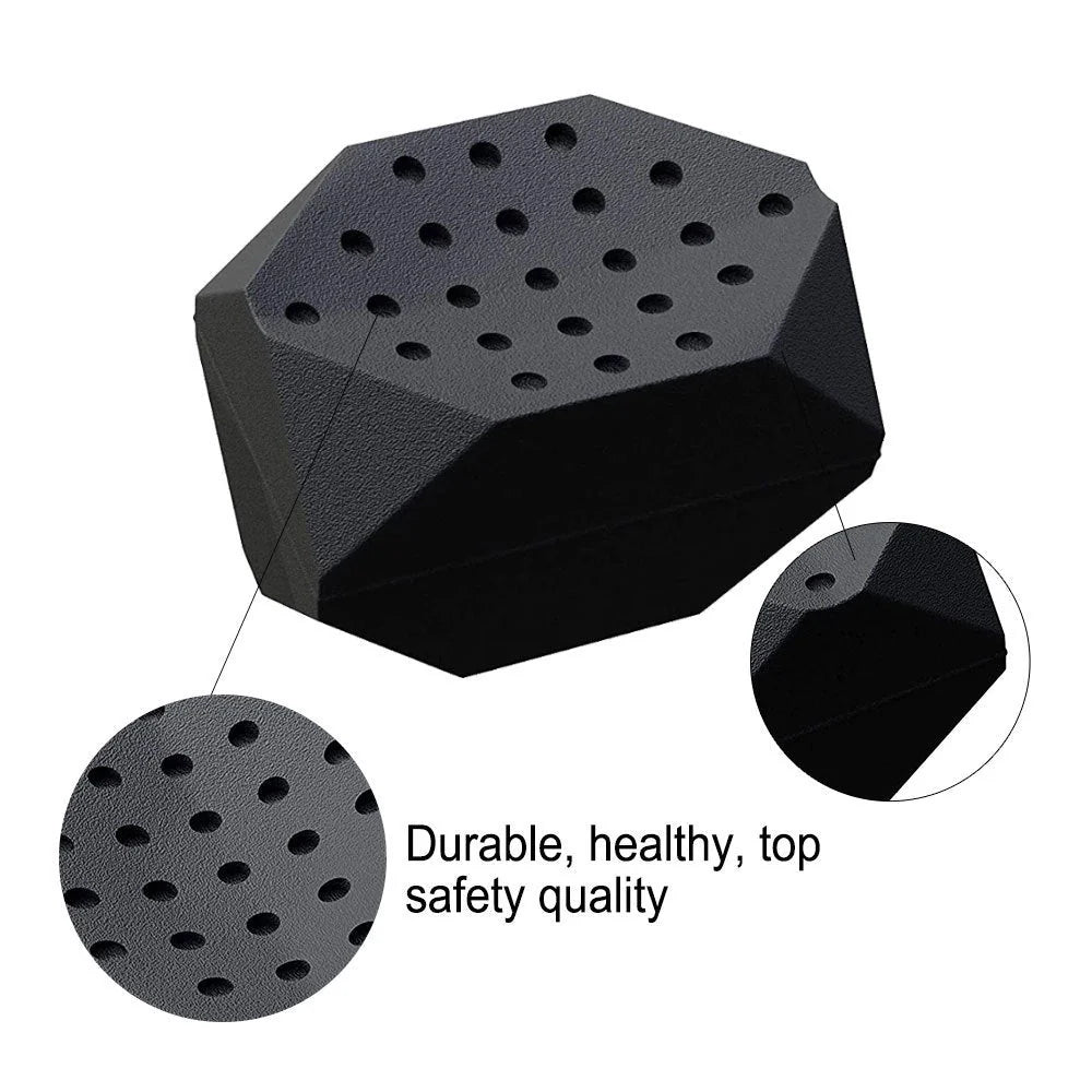 Compact jaw training device in grey, black, and white, made from food-grade silicone for safe facial muscle enhancement