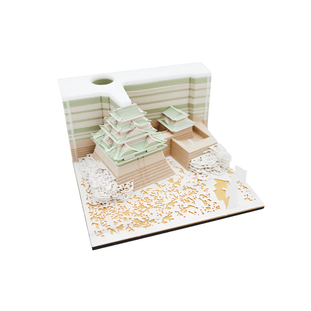 Spirited Away Hayao Miyazaki 3D paper architectural model of Tianshou Tower in specialty paper.