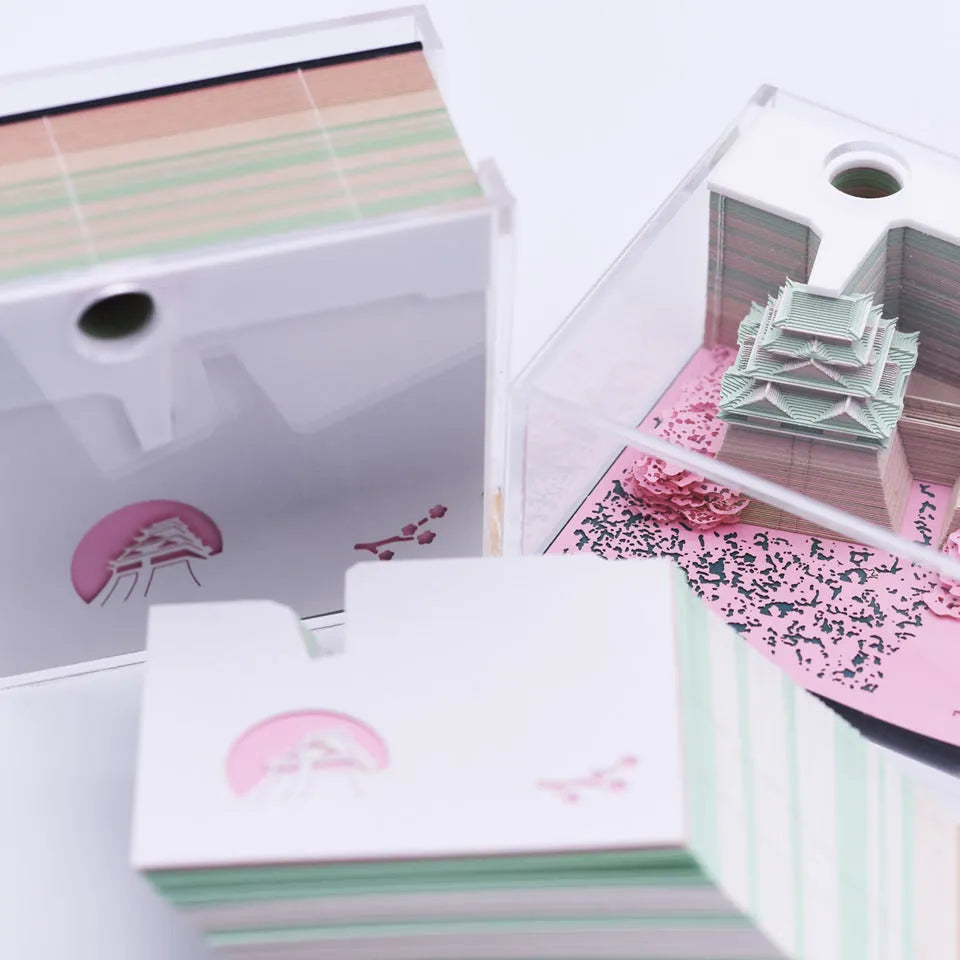Spirited Away Hayao Miyazaki 3D paper architectural model of Tianshou Tower in specialty paper.