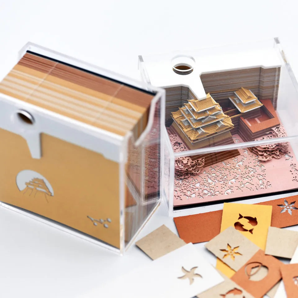 Spirited Away Hayao Miyazaki 3D paper architectural model of Tianshou Tower in specialty paper.