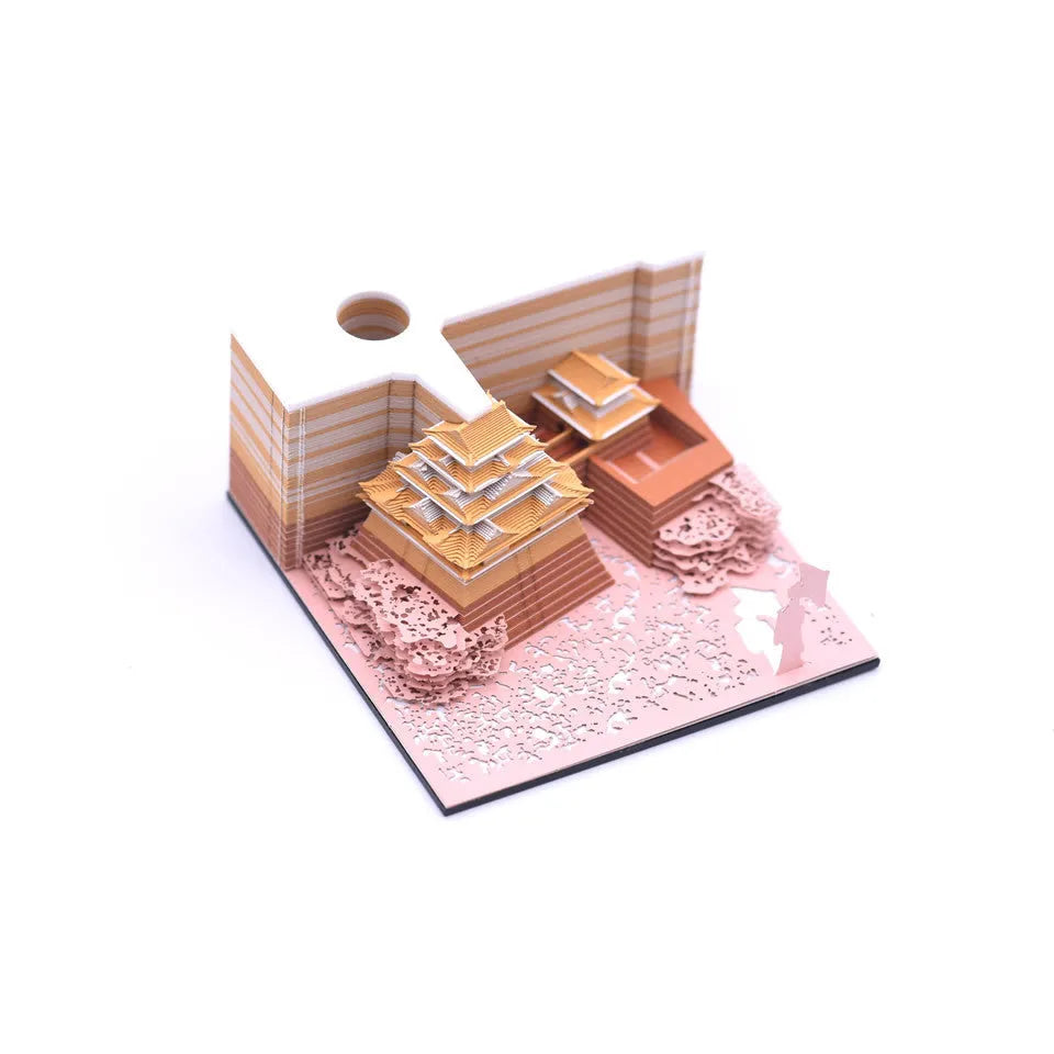 Spirited Away Hayao Miyazaki 3D paper architectural model of Tianshou Tower in specialty paper.