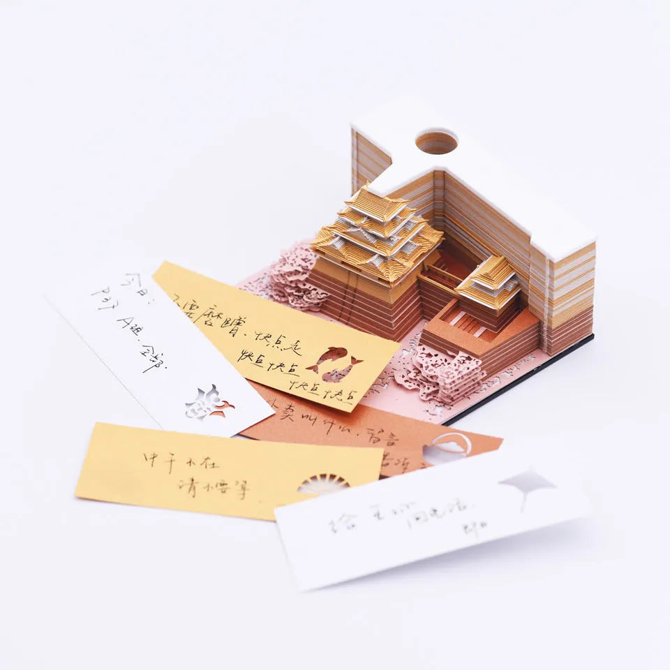 Spirited Away Hayao Miyazaki 3D paper architectural model of Tianshou Tower in specialty paper.