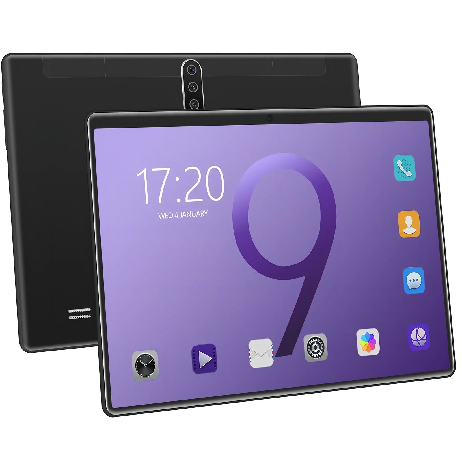 10-inch tablet computer with dual SIM slots, GPS navigation, and 1.6GHz eight-core processor