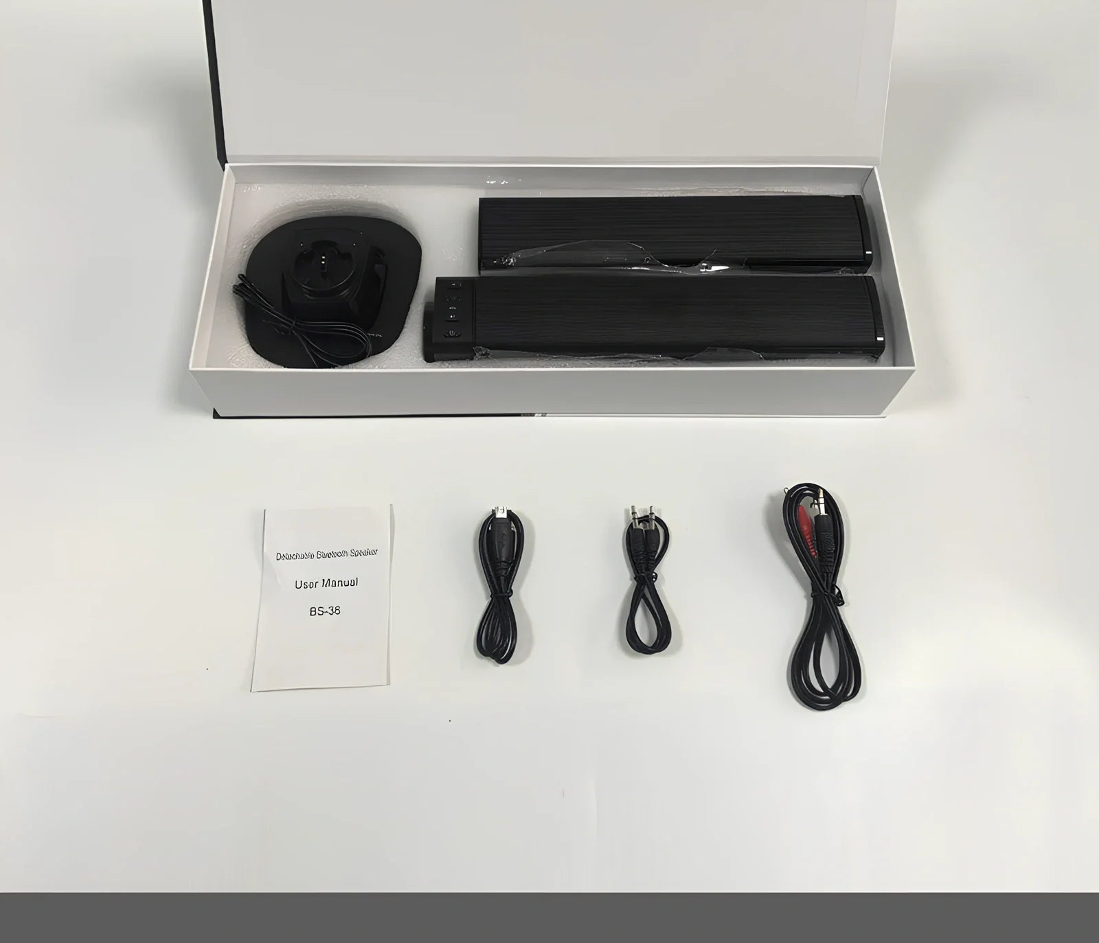 Black Card Combo Bluetooth TV speaker bar, 490x50x50mm, 1.2kg with remote and cables