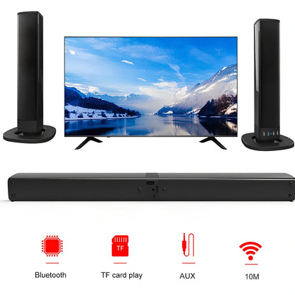 Black Card Combo Bluetooth TV speaker bar, 490x50x50mm, 1.2kg with remote and cables