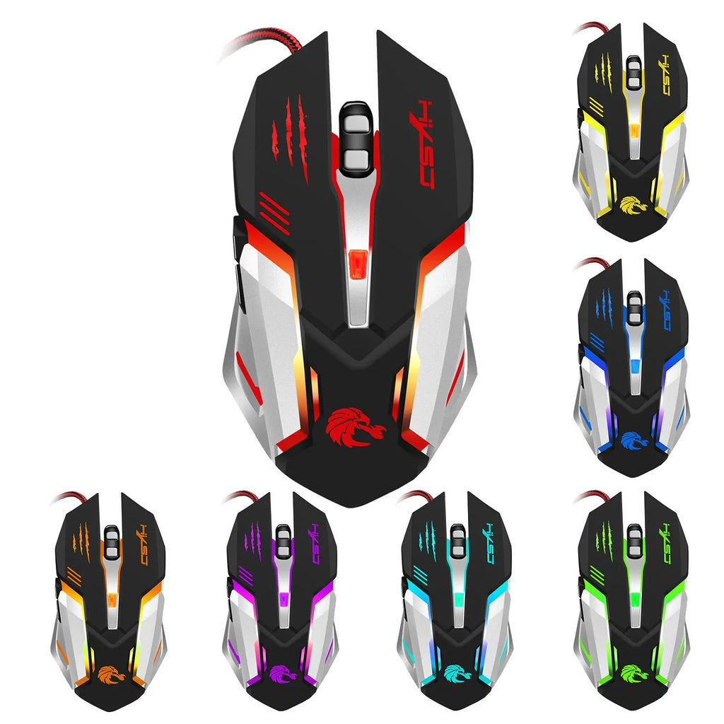 S100 wired gaming mouse in matte black with six buttons and scroll wheel on a white background