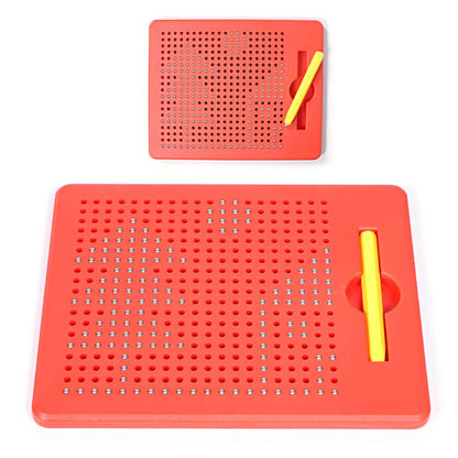 Children's magnetic drawing board with steel beads for creative play